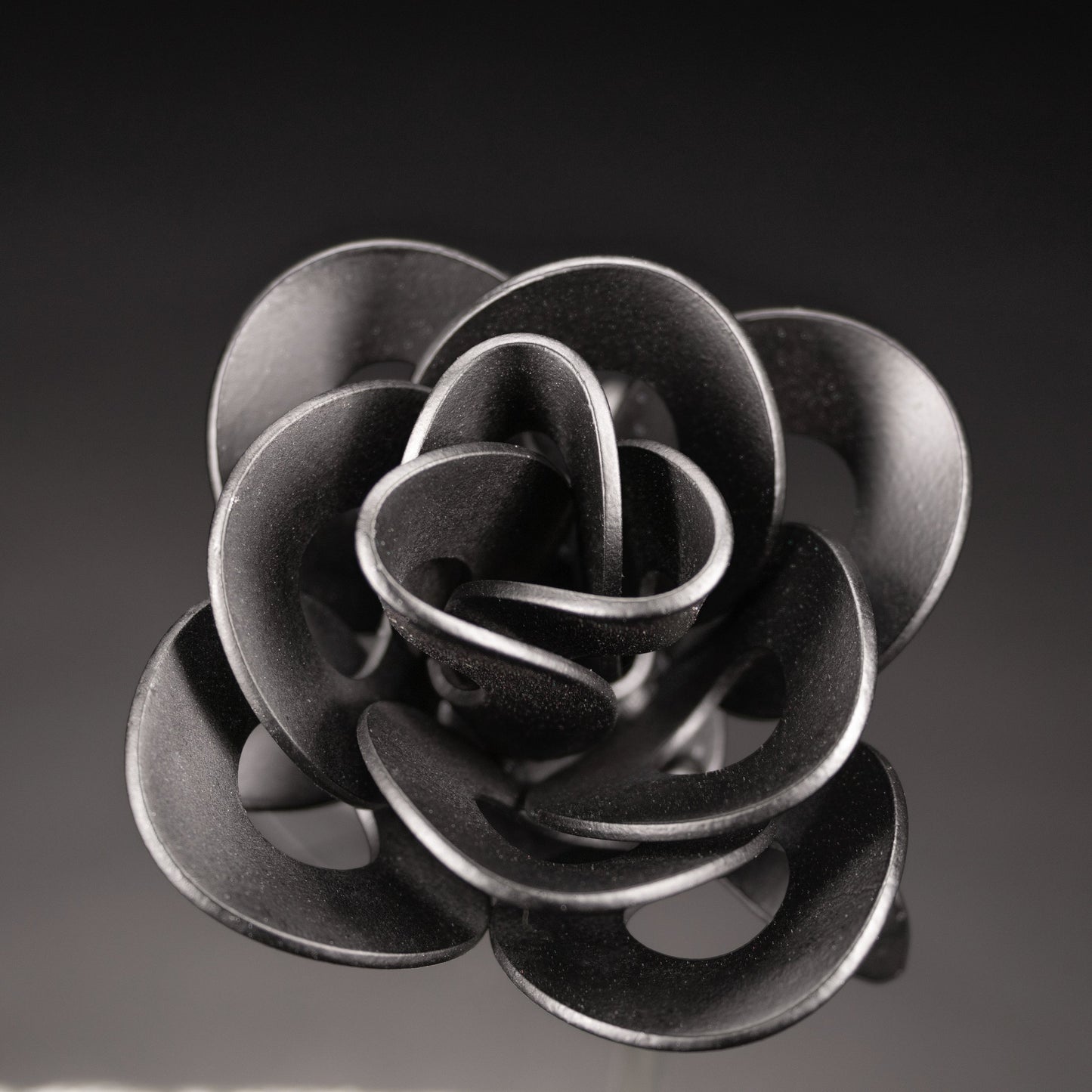 Matte Black Immortal Rose, Recycled Metal Rose, Steel Rose Sculpture