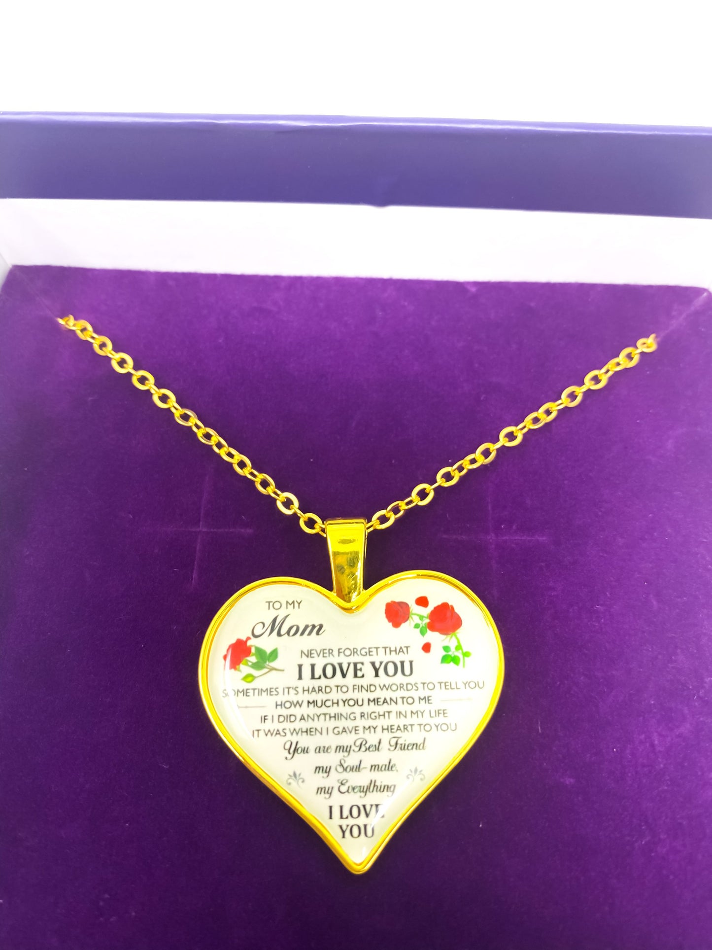 Necklace - To My Mom, I Love You Heart Keepsake