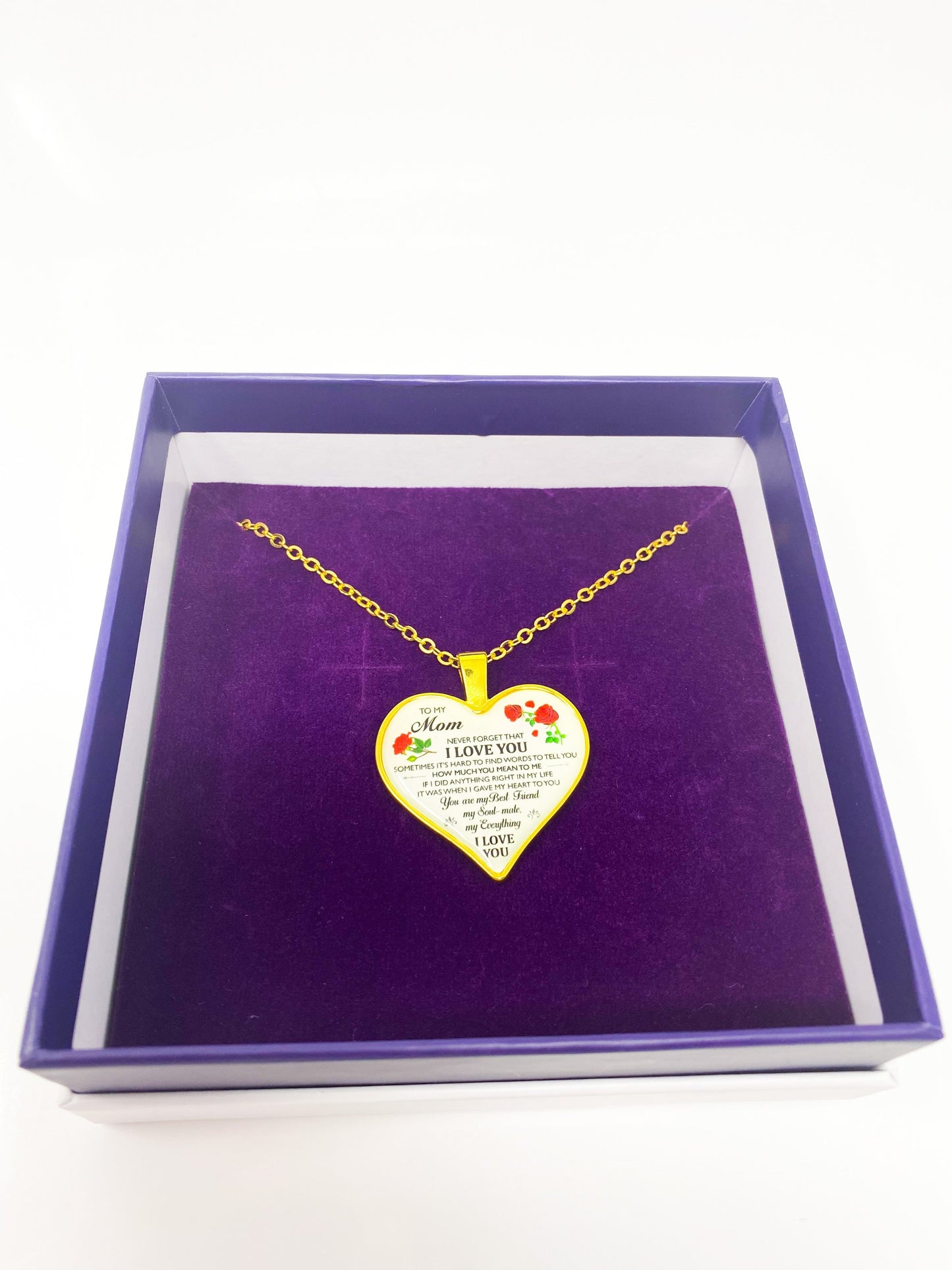Necklace - To My Mom, I Love You Heart Keepsake