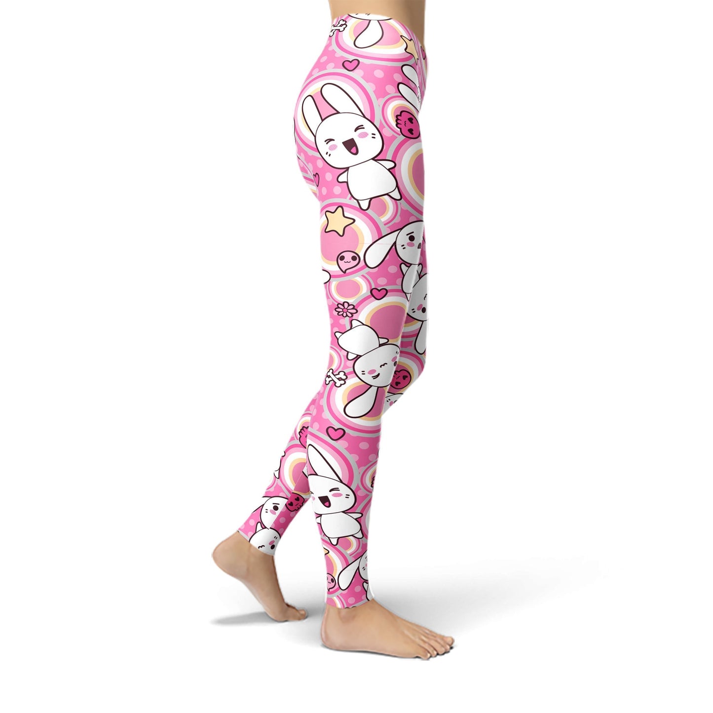 Jean Pink Emoji Bunny Leggings