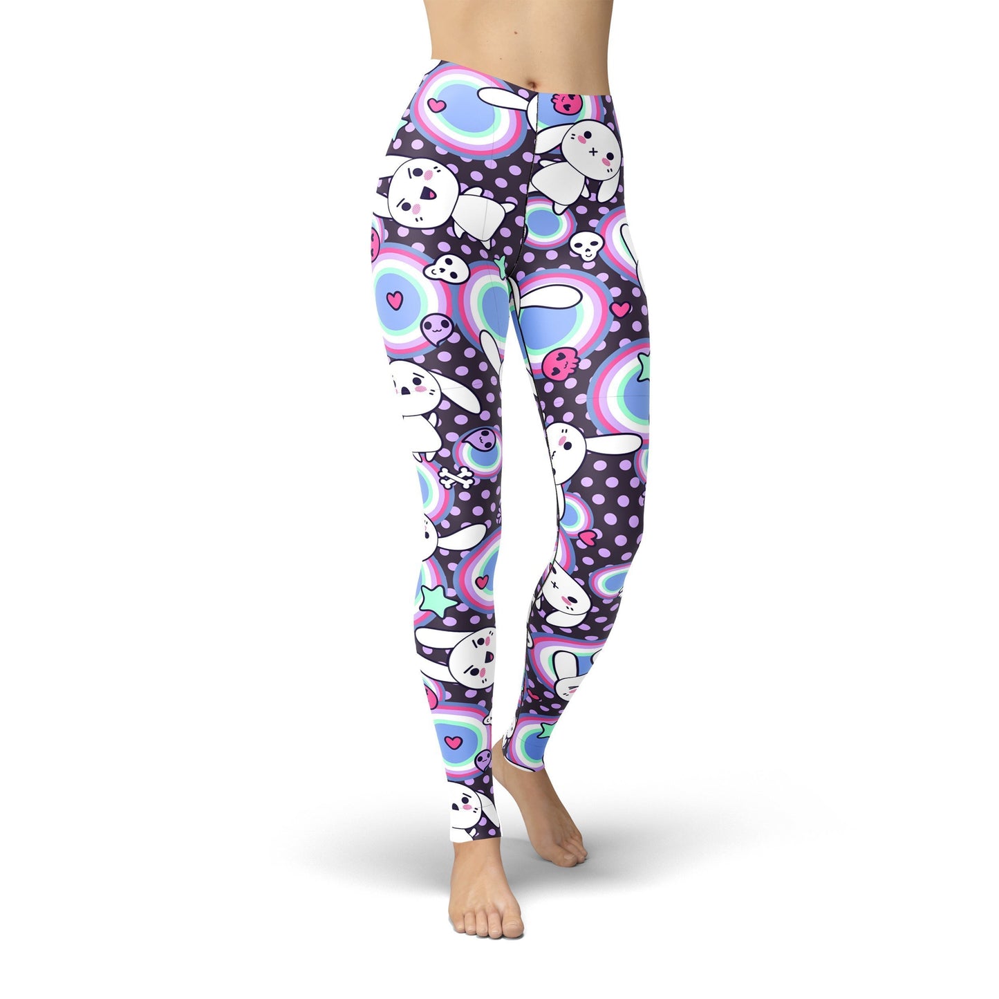 Jean Purple Emoji Bunny Leggings