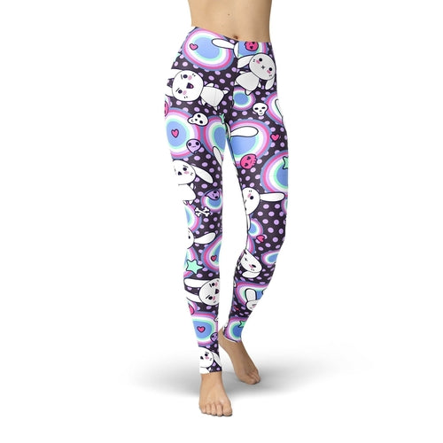 Jean Purple Emoji Bunny Leggings