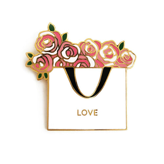 Love Flower Bag Enamel Pin