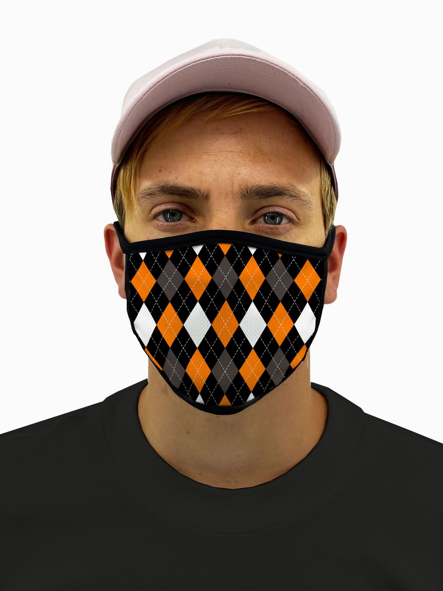 Halloween Argyle Face Mask With Filter Pocket