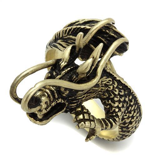 TK2444 - IP Antique Copper Stainless Steel Ring with Epoxy in Jet