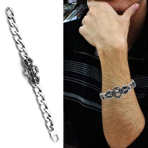 TK567 - High polished (no plating) Stainless Steel Bracelet with No